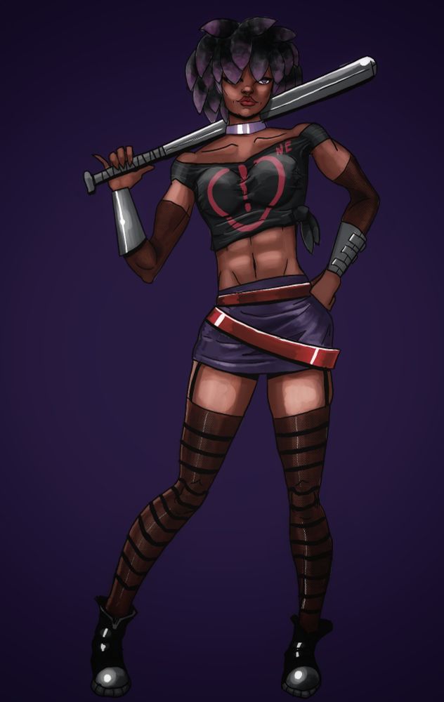 Punk girl holding a bat OC 