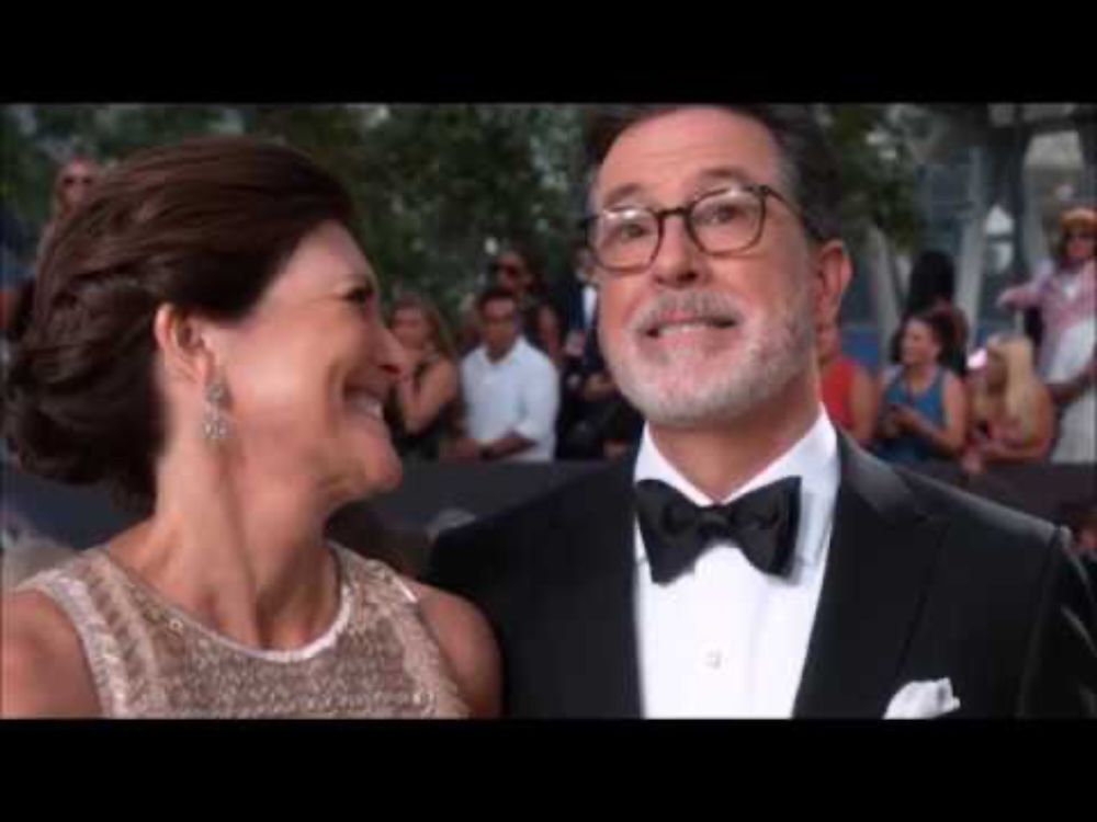 Stephen Colbert tells the story of when he knew his wife Evie was the one + Evie's cameo on the show