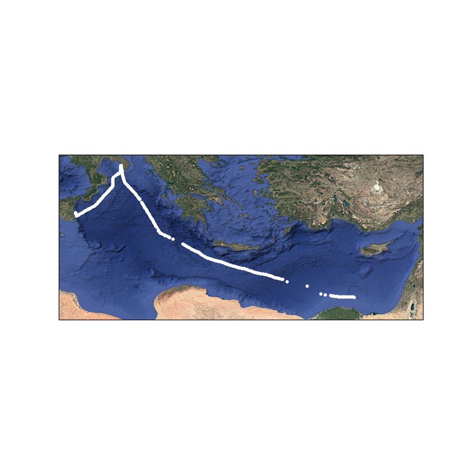 Trajectoire du Handala entre le 09-07-2025 et le 26-07-2025 à 11:02