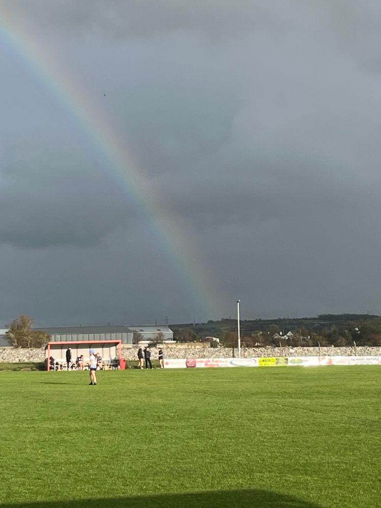Rainbow in a dark sky