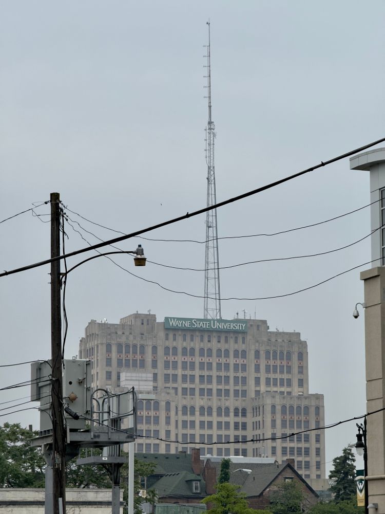 A hazy view of the Maccabees in midtown Detroit 