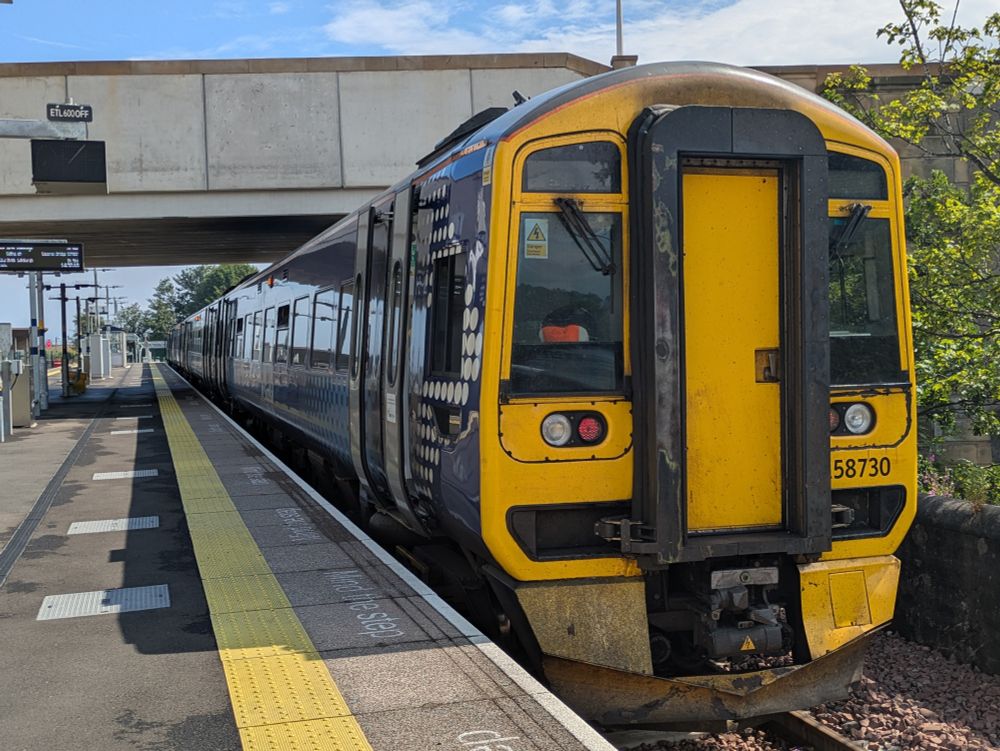 A Class 158 at Leven train station 