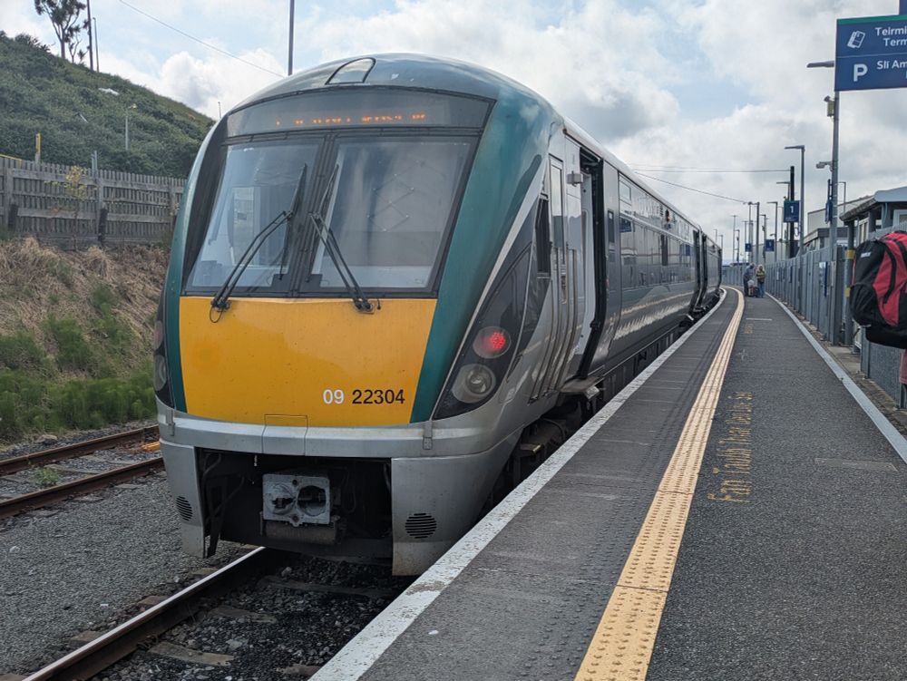 An ICR train at Rosslare Europort train station 