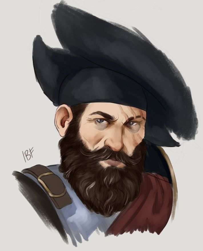 A digital portrait of Markus Kruber from Vermintide wearing armor and a black hat