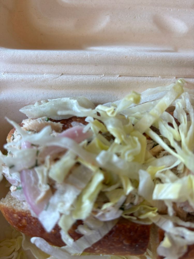 close up of Tuna Brioche sandwich 