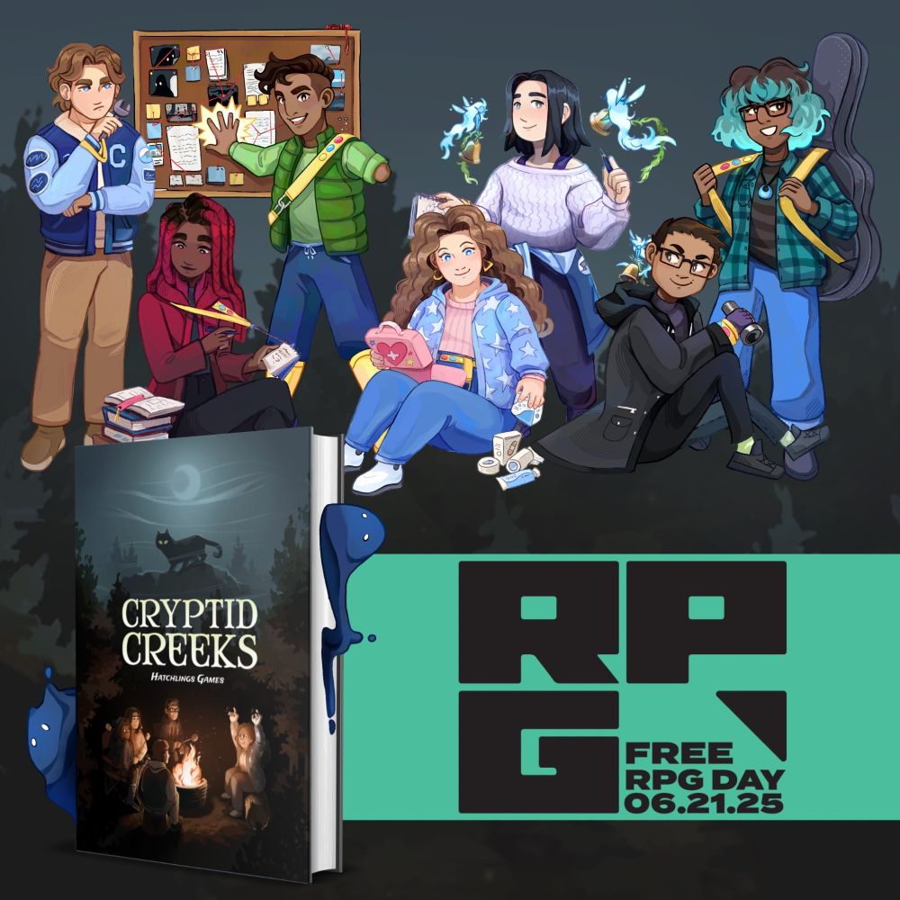 Teen characters planning to solve mysteries. Hardcover mockup surrounded by slimy creatures.