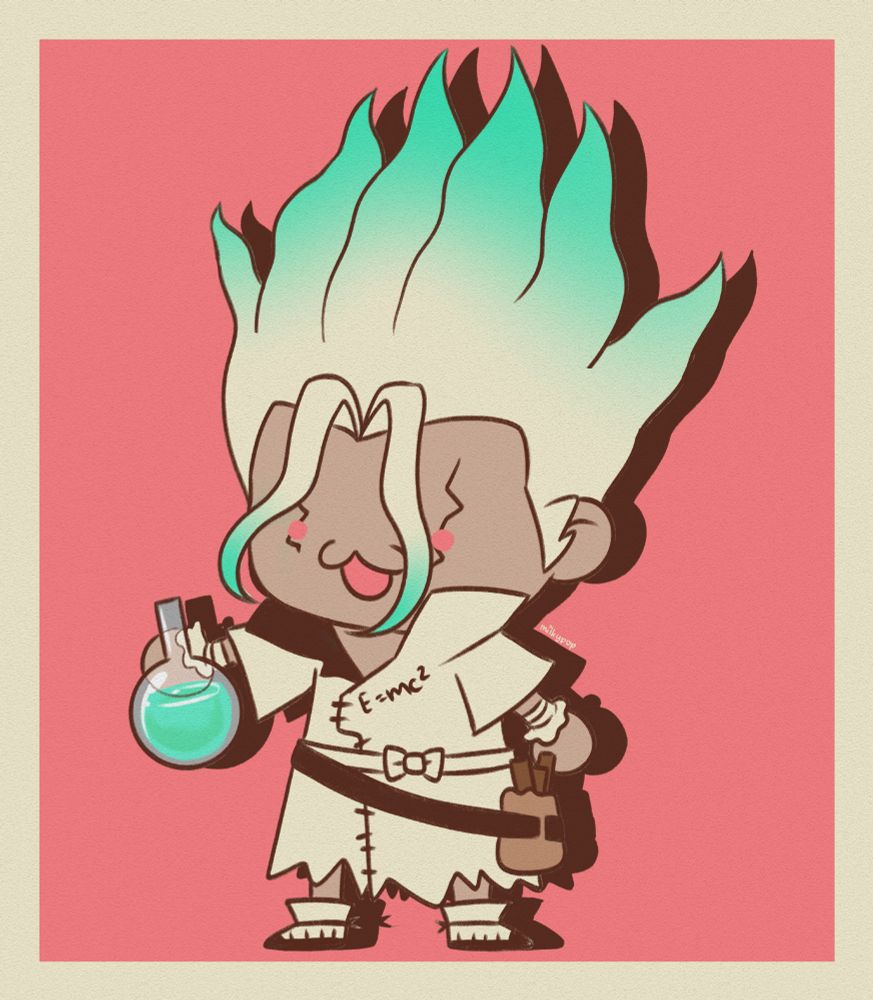 Fanart of chibi Senku Ishigami from Dr. Stone