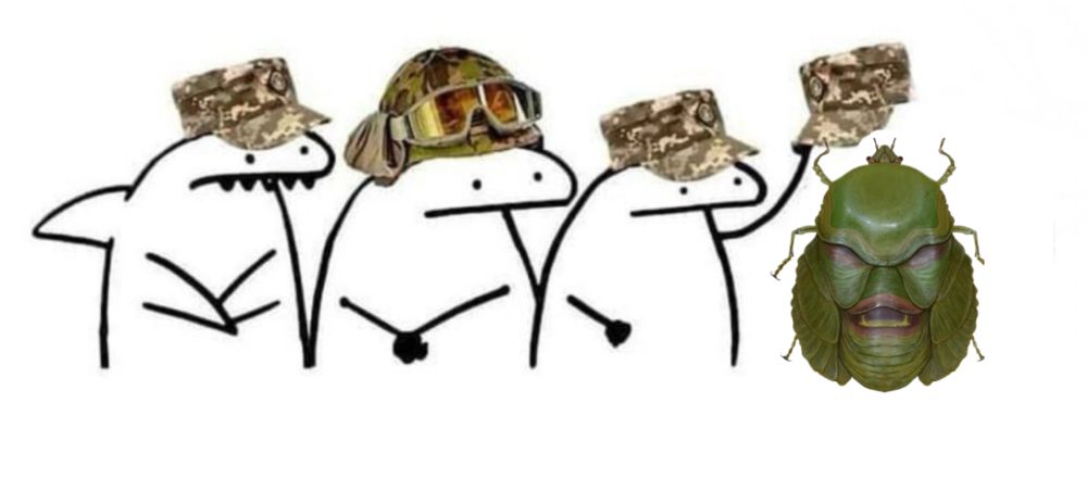 Ukrainian Flork-meme with horror-beetle