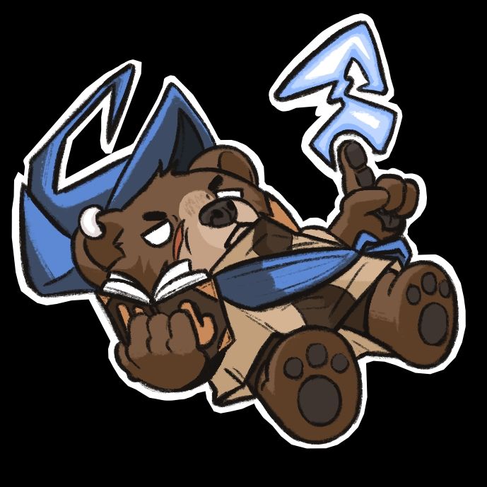 Bear wizard casting spells from the floor