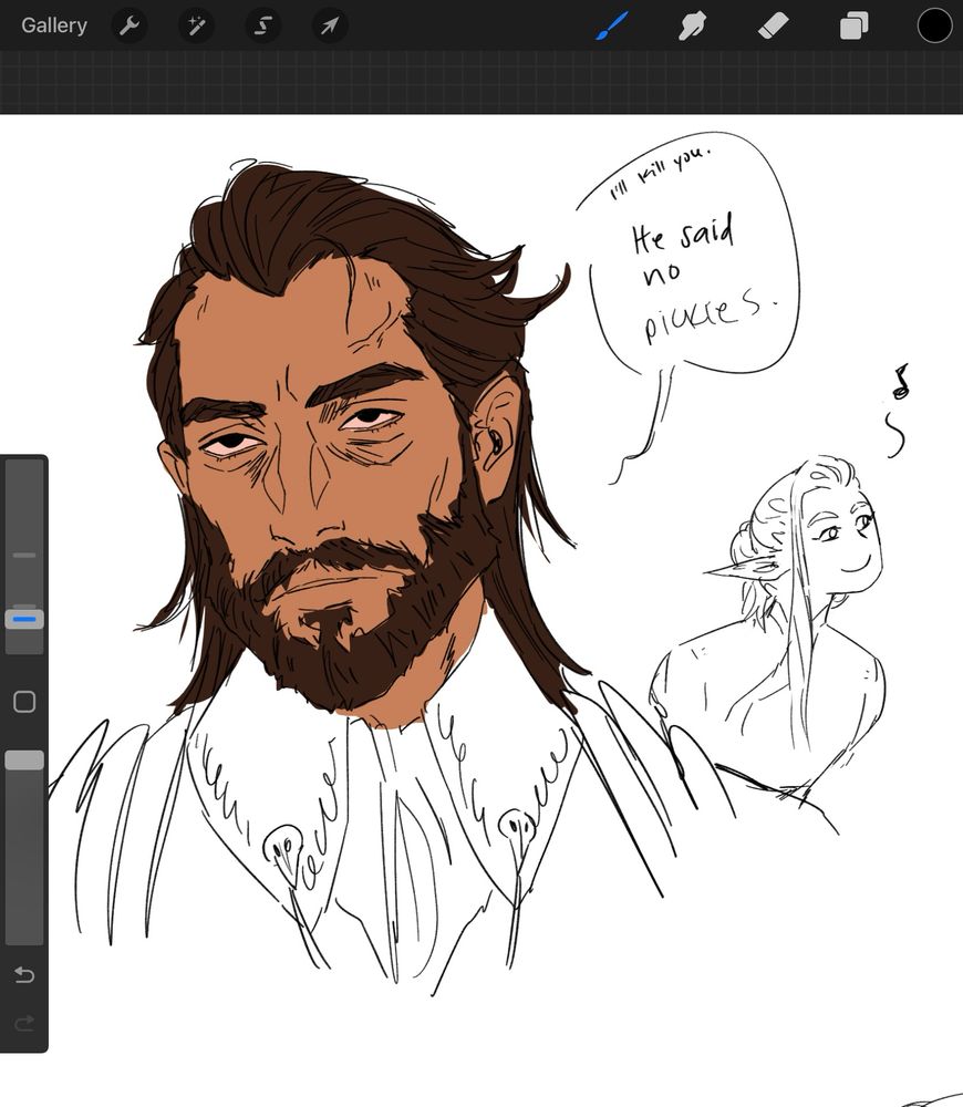 A picture of Lucanjs saying “He said no pickles” with Rook whistling in the background