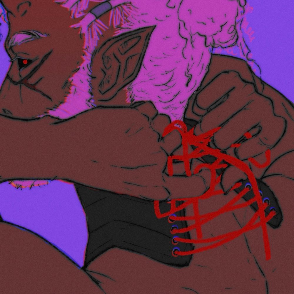 A drawing of two hands tying (or untying?) a knot