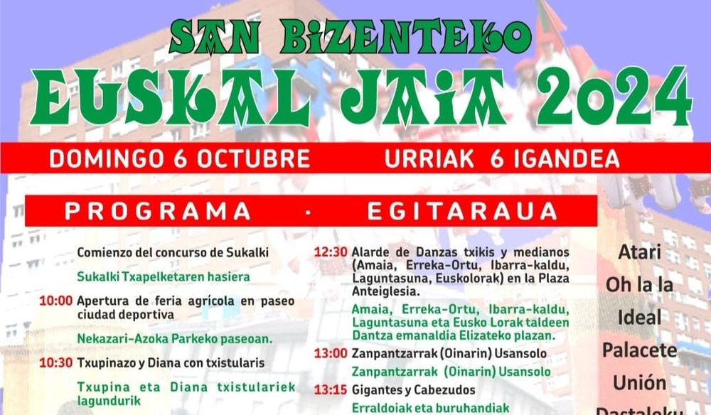 Laguntasunak San Bizenteko ostalariekin batera Euskal Jaia antolatuko du urriaren 6an / Laguntasuna y la hostelería de San Bizente organizan la Euskal Jaia este 6 de octubre