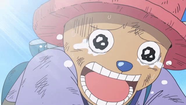 a cartoon drawing of tony tony chopper with his mouth open