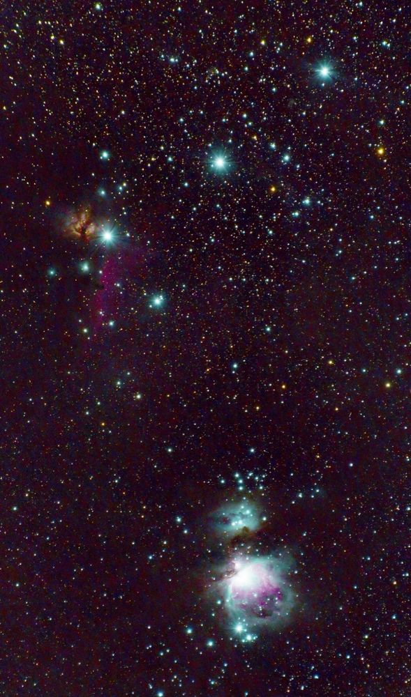 Orien belt and Nebula with PixInsight