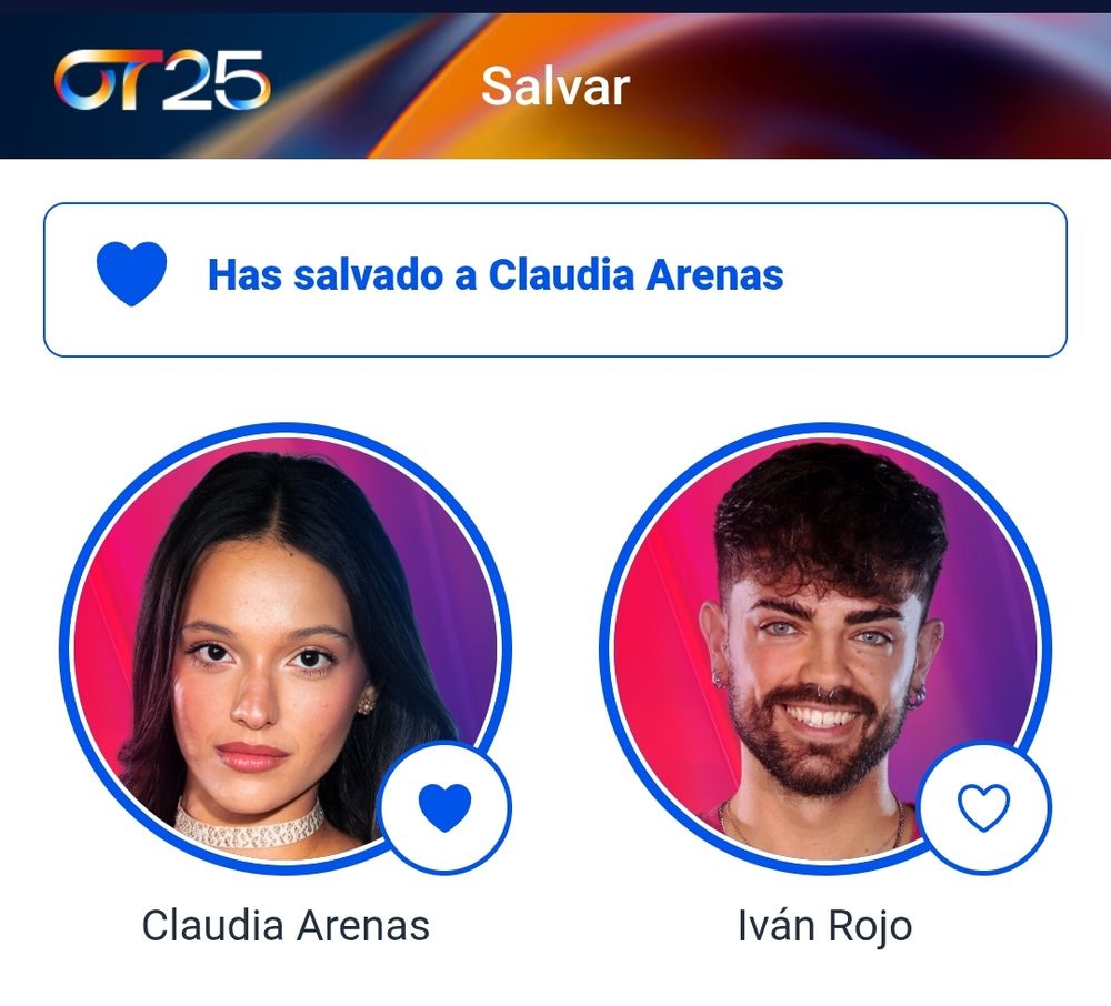 Voto en la app de Operación Triunfo 2025 para salvar a Claudia Arenas