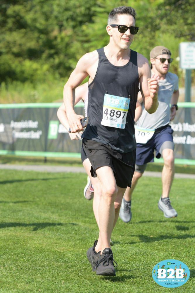 my finish line pic for beach to beacon 10k