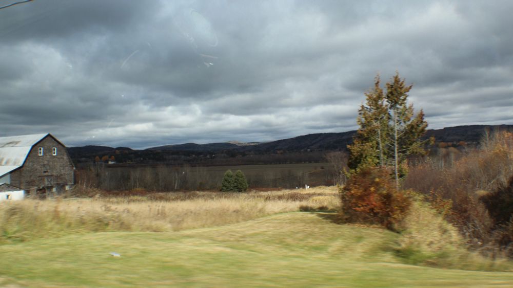 Old barn on Canadian border in Van Buren, Maine
