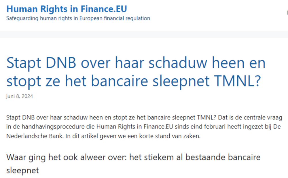 Stapt DNB over haar schaduw heen en stopt ze het bancaire sleepnet TMNL?