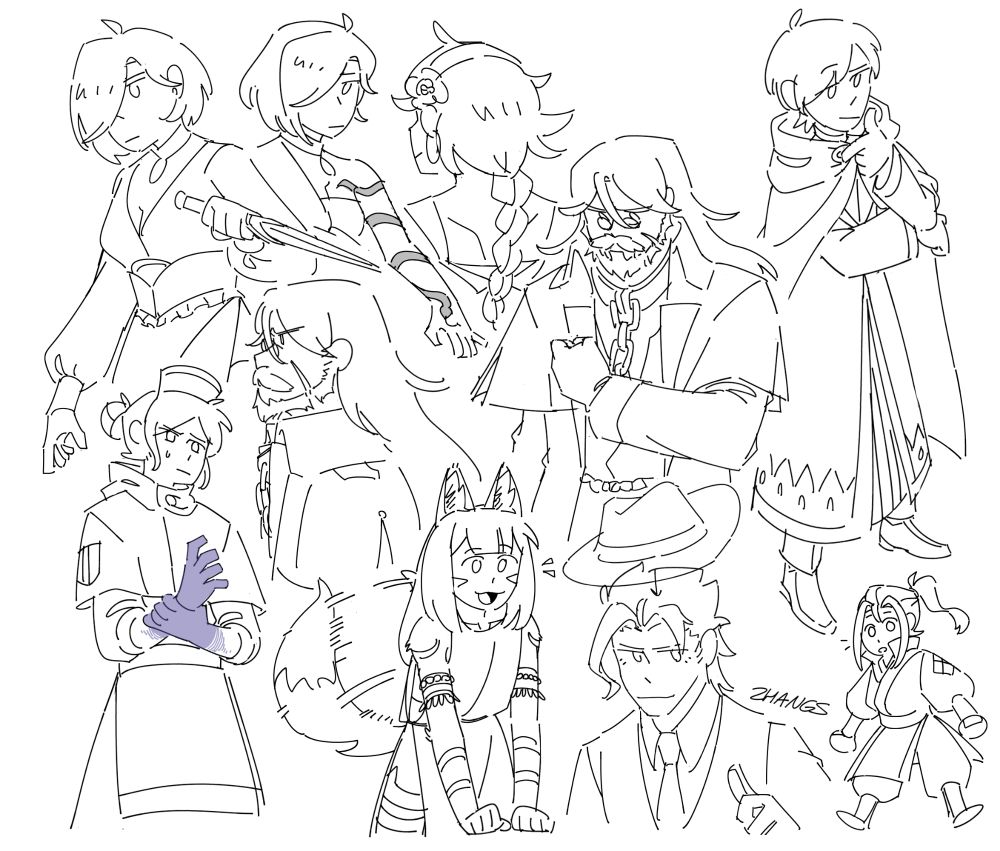 miscellaneous doodles of the octopath travelers (2)
also some minor headcanon redesigns, hikari is chibi-fied because i ran out of space sorry bro