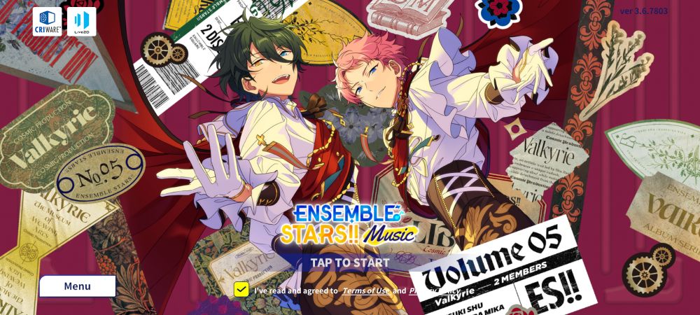 Dos chicos anime, uno de cabello rosado y otro de cabello verde oscuro, extienden sus manos hacia el espectador.