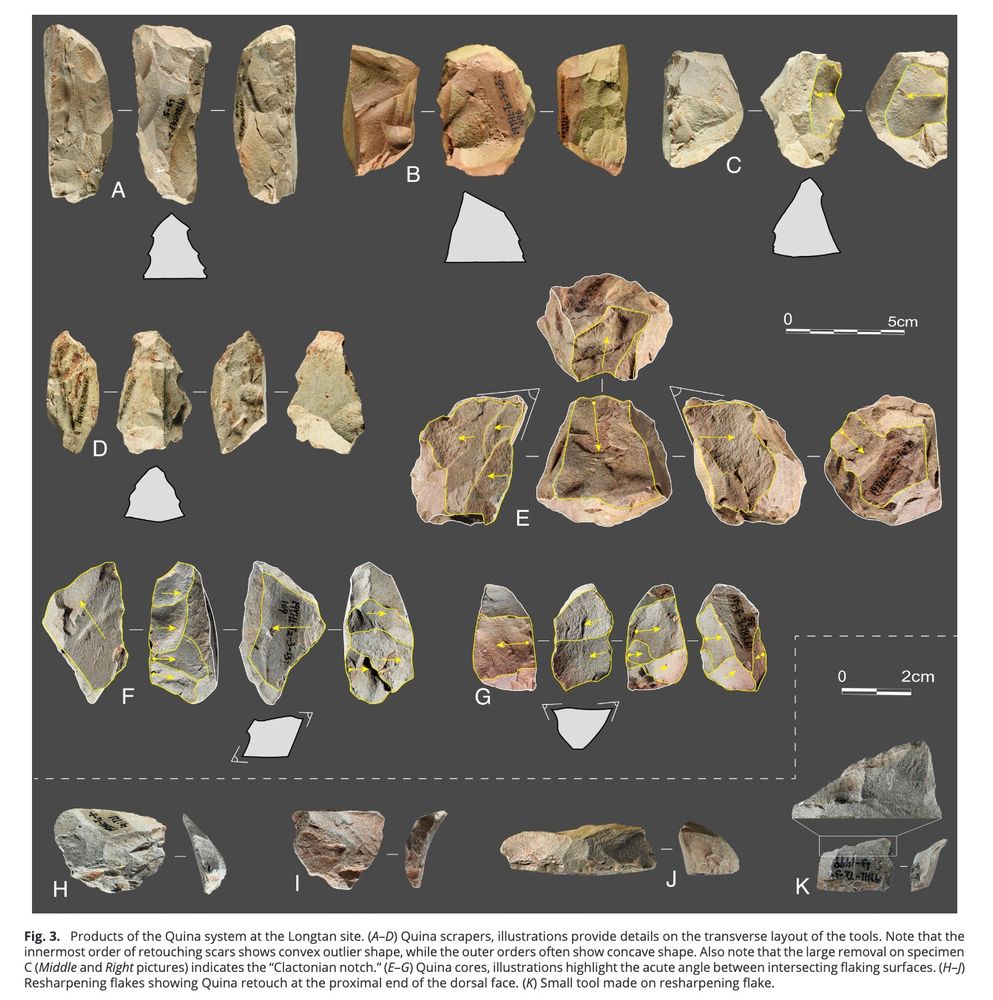 Figure. 3 from the article showing products of the Quina system at the Longtan site