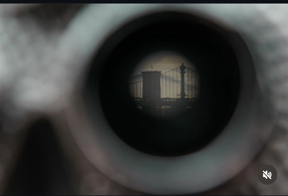 Brooklyn bridge thought a viewfinder