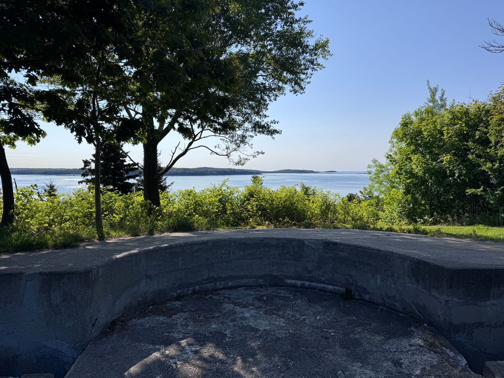 View of Halifax harbour and the Atlantic ocean from Ogilvie battery, Point Pleasant Park