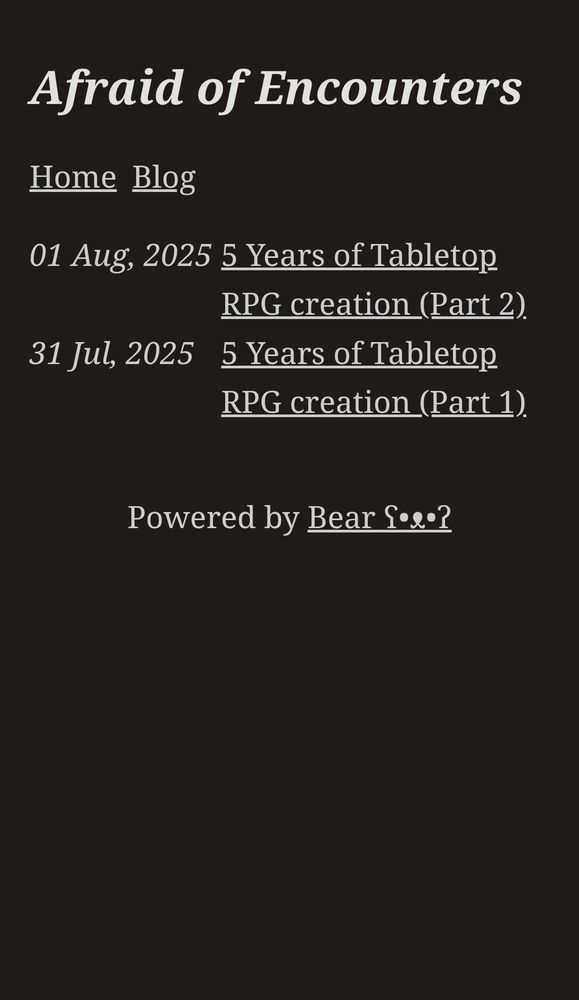 I've made two blogposts about my 5 Years of Tabletop RPG creation.