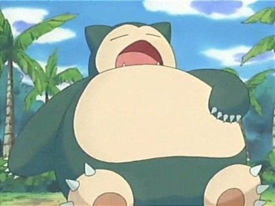 An image of Pokémon Snorlax with its mouth opened. 