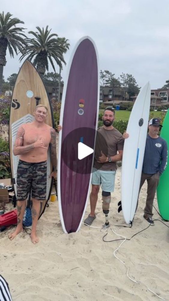 Rob Garnett on Instagram: "Epic day ! So much stoke and friendship !  #surf #custom #sup #supsurfer #adaptiveathlete #veteran #usnavy #usmc #usarmy #usairforce #uscoastguard #spaceforce #surftherapy"