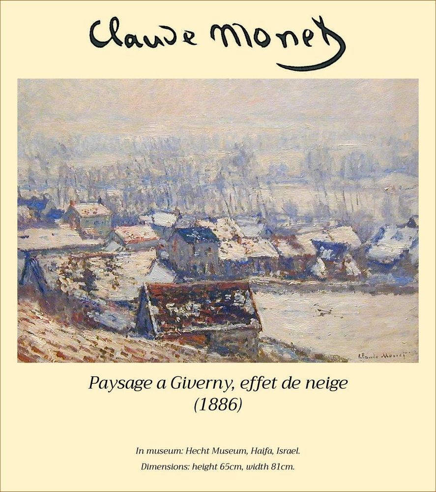 Paysage a Giverny, effet de neige