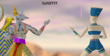 BLURRY ANUBIS AND NEFERTITY ABOUT TO SMACK EACH OTHER