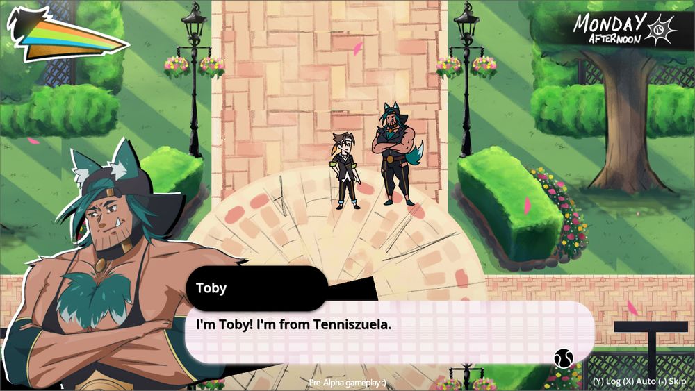 Talking to Toby and he says "I'm Toby! I'm from Tenniszuela."