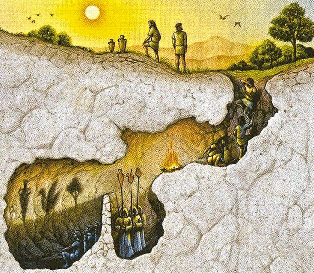 Illustration of Plato’s Allegory of the Cave. 