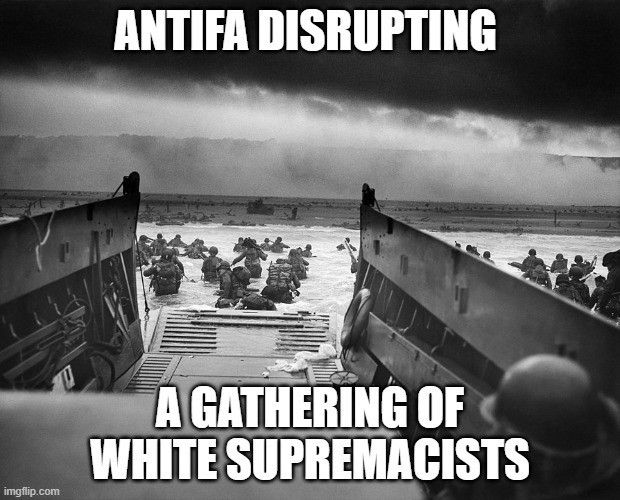 Antifa disrupting a gathering of white supremacist