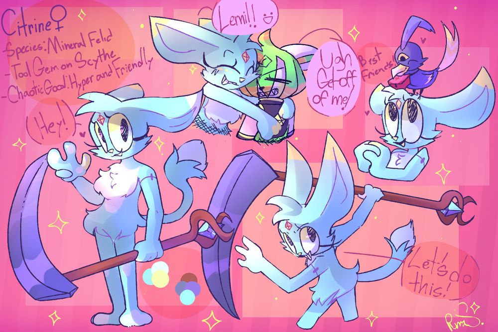 A reference sheet I made for Citrine in 2022.