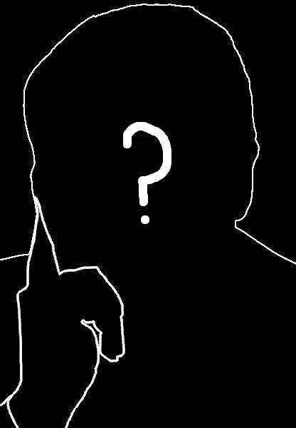 La silhouette de Bourdieu avec un point d'interrogation au centre de son visage