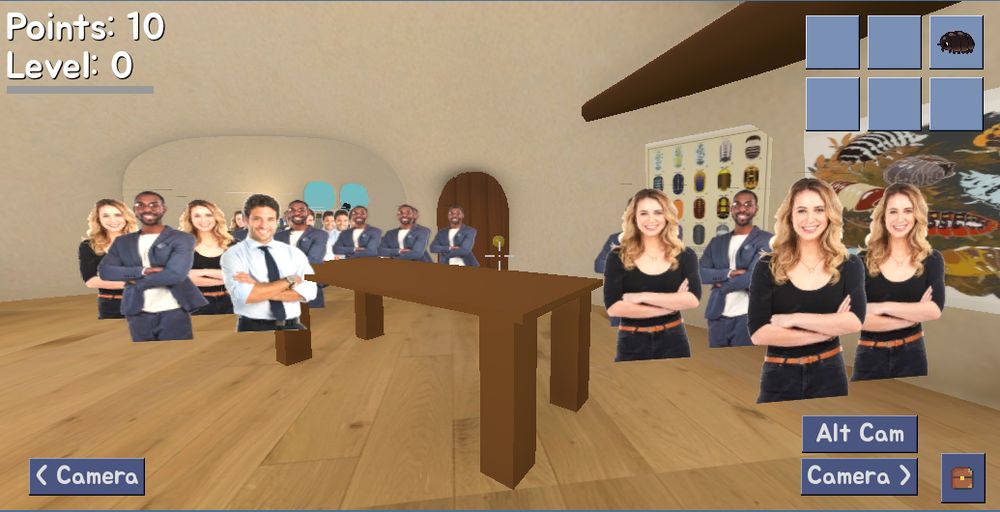 screenshot with dozens of placeholder npcs standing around the player