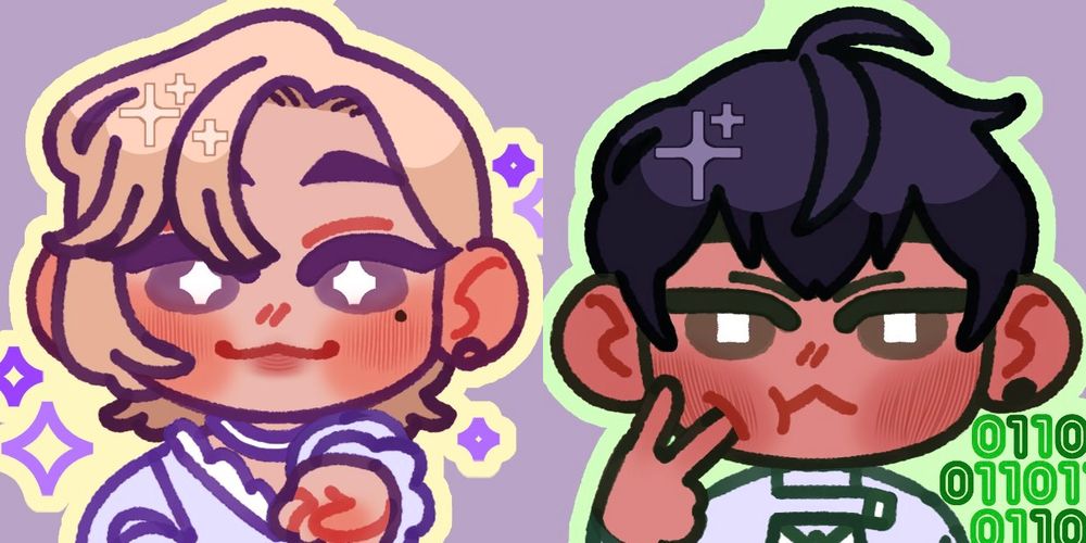 chibi headshots of Noah and Hamin from kpop group PLAVE