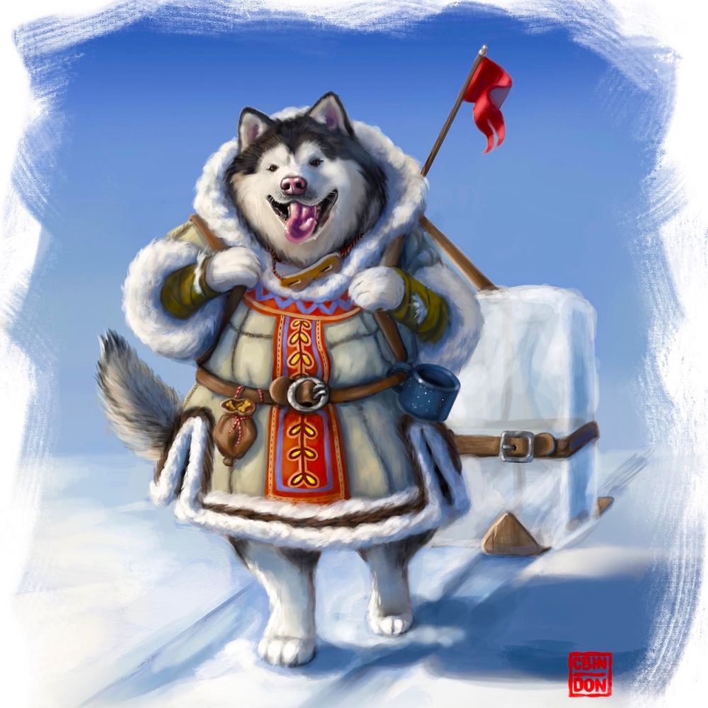 malamute inuit character design