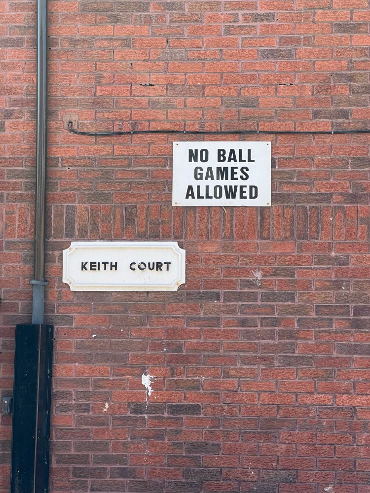 No Ball Games Allowed sign near Goodson park in Liverpool