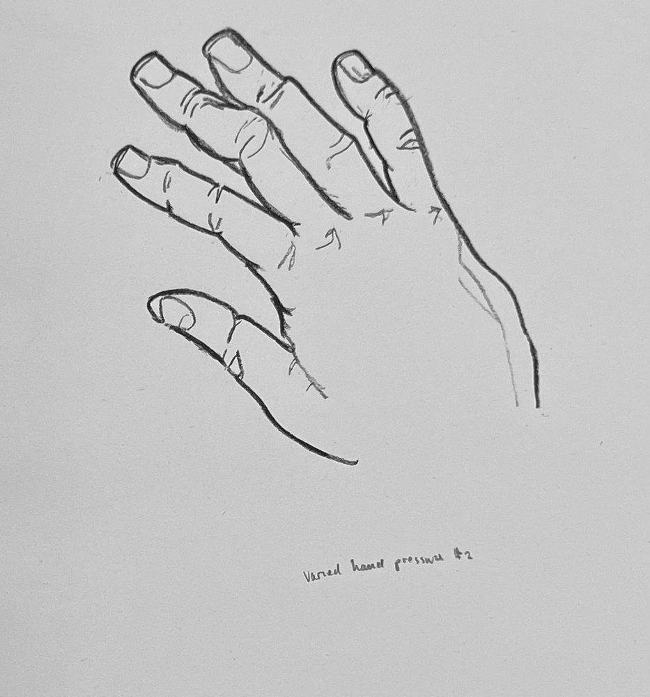A drawing of a hand