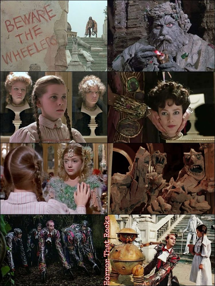 A 2x4 grid of still images from the movie Return to oz