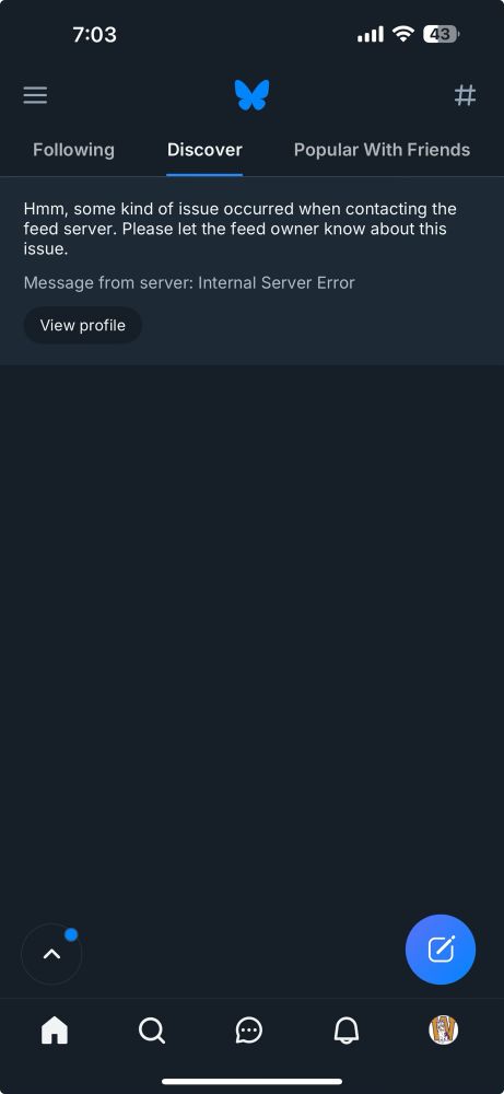 Hmm, some kind of issue occurred when contacting the feed server. 