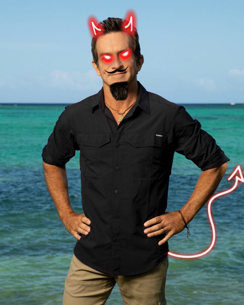 jeff probst cartoonishly photoshopped as a devil