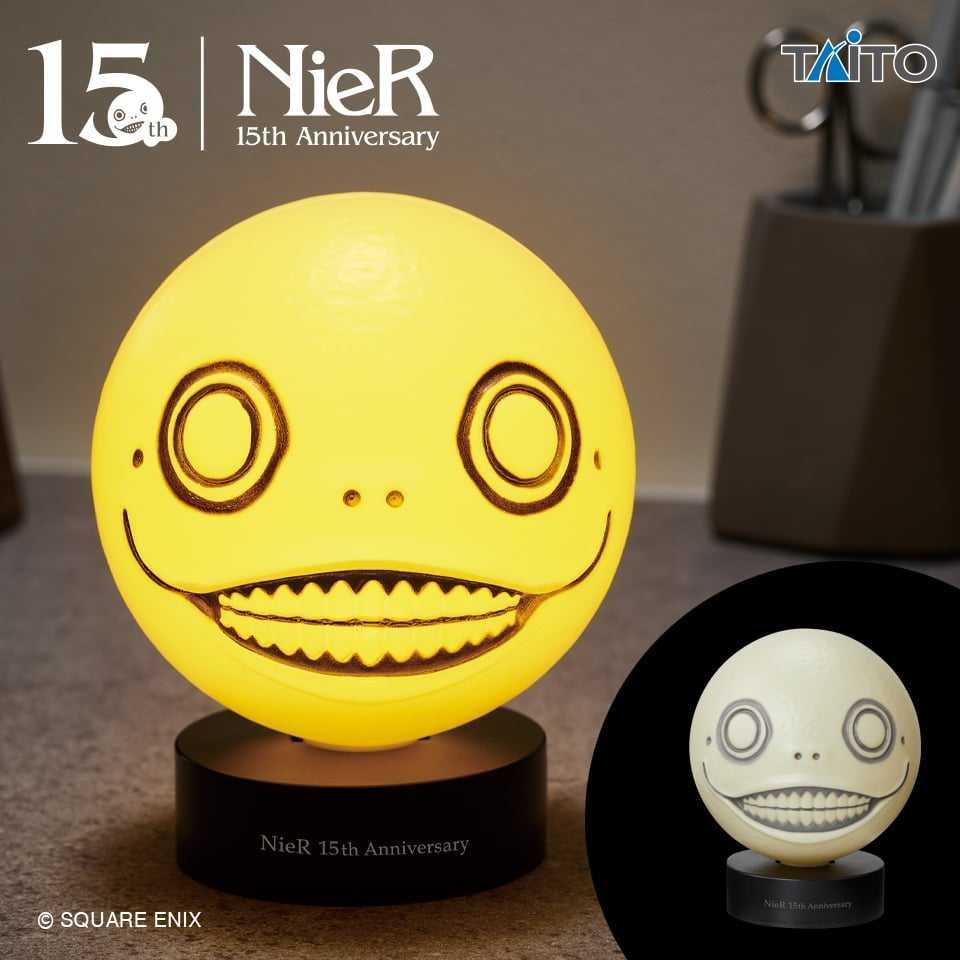 A product photo of the Emil head room lamp being released for the 15th anniversary of the NieR franchise 