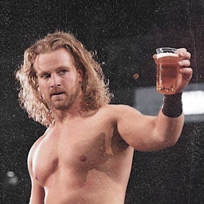 “Hangman” Adam Page giving a toast to really cool BSky user MJ on their birthday