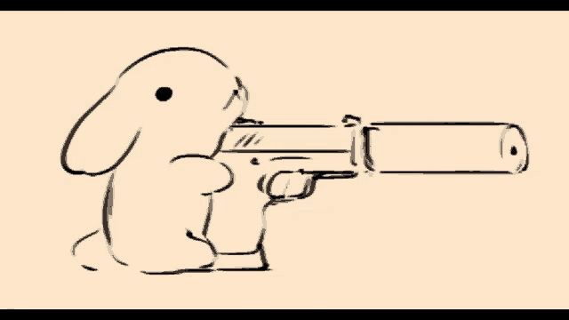 bunny with a gun. gunny