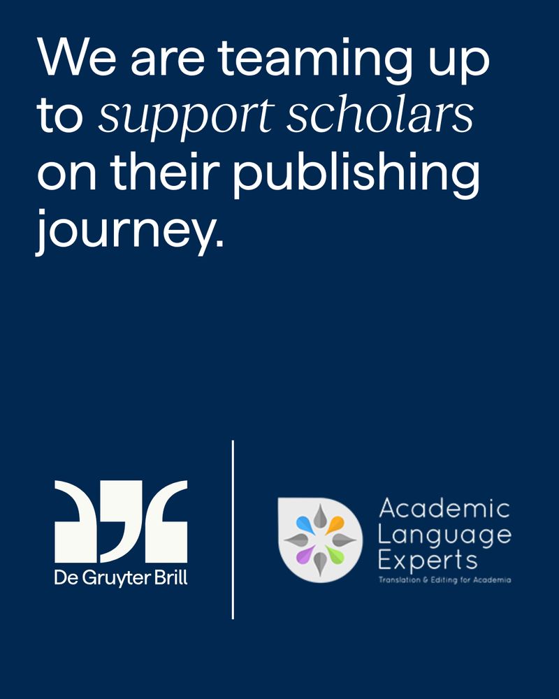 Visual showing the logo of De Gruyter Brill next to the logo of Academic Language Experts. Text above the logos: We’re teaming up to support scholars on their publishing journey.