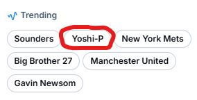 Bluesky trending topics, including 